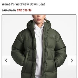 The North Face Vistaview Down Coat Small New Taupe